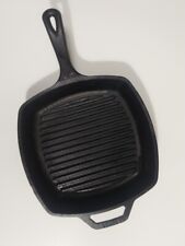 Lodge USA Cast Iron Grill Pan Skillet 10.5” Large Square Griddle 8SGP Seasoned, used for sale  Shipping to South Africa