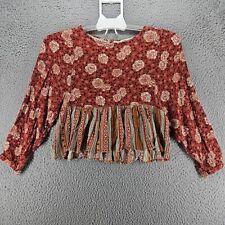 Blusa Jolt Feminina Tamanho Pequeno Boho Cropped Cigana Vermelha Marrom Estampa Floral - P comprar usado  Enviando para Brazil