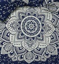 Indio Handmade Floral Mandala Arte Azul Juego de Cama Colcha Estilo Bohemio segunda mano  Embacar hacia Argentina