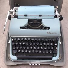 Vintage 1958 OLYMPIA SM3 Script Deluxe Typewriter Sea foam Green w/ Storage Case for sale  Shipping to South Africa