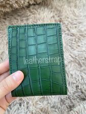 Used, GREEN Genuine Alligator Crocodile Leather Skin Men's Bifold Wallet Credit Card for sale  Shipping to South Africa