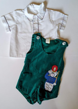 Usado, Macacão Baby Togs Vintage Verde Veludo 2 peças Roupa Urso Soldado Shorts Meninos 12M comprar usado  Enviando para Brazil