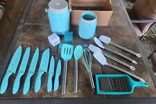 Juego de utensilios de cocina turquesa y cuchillos de cerámica Cuisinart 19 piezas , usado segunda mano  Embacar hacia Argentina