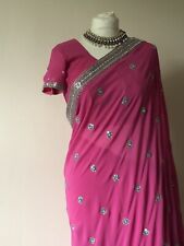Pink saree material for sale  UK