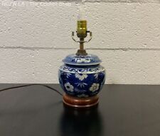 Usado, Lâmpada chinesa de porcelana azul e branca para frasco de gengibre - 11" (testada, funcionando) comprar usado  Enviando para Brazil