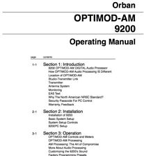 ORBAN OPTIMOD AM 9200 DIGITAL AUDIO PROCESSOR OPERATING MANUAL on CD-ROM for sale  Shipping to South Africa