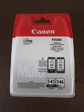 Canon Pixma PG-545 CL-546 Black & Colour Original Canon Printer Ink Cartridges, used for sale  Shipping to South Africa