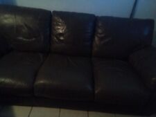 Leather brown sofa for sale  Gloucester
