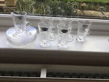 glass coffee cups saucers for sale  LEICESTER