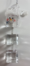 Clear Acrylic Snowman 6 in Dangling Springs Ice Cube Christmas Ornament for sale  Henderson