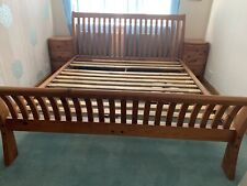 pine sleigh bed for sale  CAERPHILLY