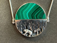 Colar de prata esterlina verde malaquita 35,18 joias finas 26" ursos na floresta comprar usado  Enviando para Brazil
