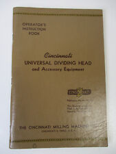 Cincinnati Milling Machine Co Universal Dividing Head Operator's Instructions for sale  Shipping to Canada