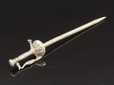 Prata esterlina 925 - Decoração vintage de bugigangas de espada esculpida - TR3386, usado comprar usado  Enviando para Brazil