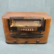 Radio de tubo Philco 42-327 AM botón pulsador de madera de onda corta vintage no funciona segunda mano  Embacar hacia Argentina