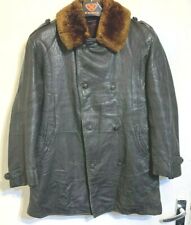 VINTAGE 40's WW2 GERMAN KRIEGSMARINE HORSEHIDE LEATHER JACKET DECK COAT SIZE M for sale  Shipping to Ireland