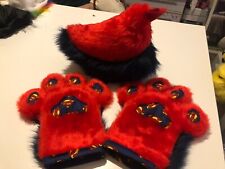 Superman Inspired Fursuit Mini Partial Red and Navy Blue Paws and Nub Tail (16) for sale  Shipping to South Africa