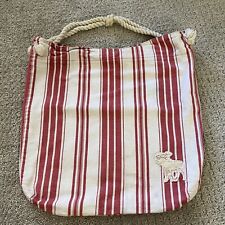 Bolsa Tote Abercrombie & Fitch Vermelha Sripe Praia Academia Escola Embalável Bordada comprar usado  Enviando para Brazil