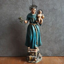 Usado, Escultura religiosa antiga do século XVIII de 12,6 pol. ESCULTURA EM MADEIRA SAN ANTONIO COM CRIANÇA JESUS comprar usado  Enviando para Brazil