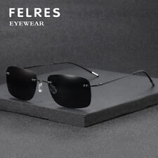 Óculos de sol polarizado masculino quadrado externo liga de titânio sem aro Memory  comprar usado  Enviando para Brazil