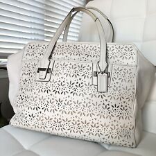 Bolsa tote Coach Taylor Eyelet couro transporte tudo F27391 branca - Excelente comprar usado  Enviando para Brazil