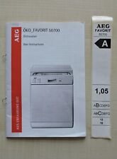 AEG OKO_FAVORIT 50700 Dishwasher Handbook (User Instructions) for sale  Shipping to South Africa