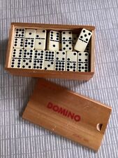 Vintage Set of Double Nine Dominoes 55 pieces Original Wooden Slide Box Spinners for sale  Shipping to South Africa