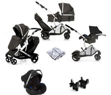 hauck Duett 2 Double Tandem Baby Pushchair Twin Stroller - Black for sale  READING