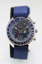 Fossil Men Watch Silver Stainless Steel 50m Date Nylon Blue Chronograph Quartz for sale  Shipping to South Africa