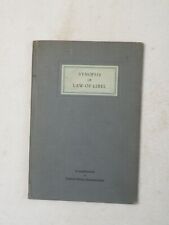 Usado, 1929, Sinopse da Lei da Difamação, HB, FORNECIDA À IMPRENSA PARA EVITAR "NOTÍCIAS FALSAS" comprar usado  Enviando para Brazil