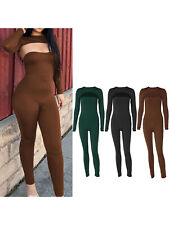 Damen Overall Fleece Gefüttert Jumpsuit Einteiler Bodysuit Cutout Ganzanzug, usado comprar usado  Enviando para Brazil
