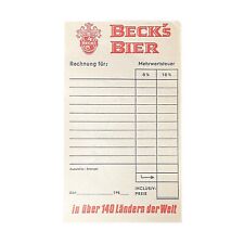 Becks bier rechnungsblock gebraucht kaufen  Köln