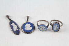 Wedgwood Jewellery Sterling Silver Jasperware Ring Pendant Blue x 4 (7g) for sale  Shipping to South Africa