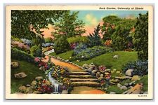 Cartão postal de linho Rock Gardens University of Illinois Urbana Illinois IL N19 comprar usado  Enviando para Brazil