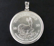 Coin Pendant 2023 1 oz. Silver South African Krugerrand Sterling Silver Bezel for sale  Shipping to South Africa