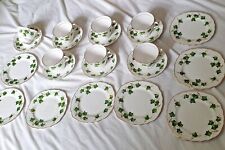 Vintage Colclough Ivy Leaf China, 7 Cups & Saucers, 6 Square Cake Plates + 2 Rd  for sale  TELFORD