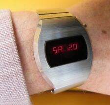 Relógio masculino SS 1978 OTRON LED digital retrô tempo computador quartzo estado sólido. comprar usado  Enviando para Brazil