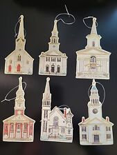 Used, Vintage 1993 Set of 6 New England Churches by Victor Valla Christmas Ornaments for sale  Shipping to South Africa