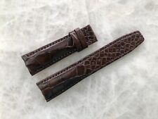 21mm/18mm Genuine Real Dark Brown Alligator Crocodile Leather Watch Strap Band, used for sale  Shipping to South Africa