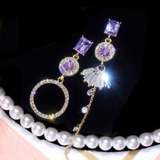 Brincos de cristal da moda brincos de presente femininos festa diamante roxo assimétrico comprar usado  Enviando para Brazil