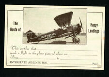Vuelo pionero de avión interestatal temprano de aerolíneas con tarjeta de EE. UU. raro segunda mano  Embacar hacia Mexico