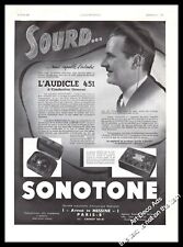 1937 audífono sordo sordo Sonotone 451 anuncio impreso original  segunda mano  Embacar hacia Argentina