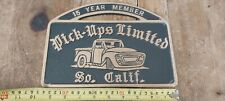 Vintage Original Pick-ups Limited Car Truck Club Plaque SoCal Hot Rod  Rare Cali for sale  Shipping to South Africa