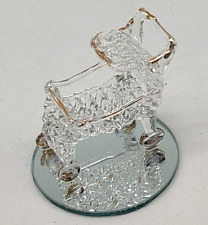 Carrinho de bebê vintage de vidro fiado transparente com detalhes dourados no espelho comprar usado  Enviando para Brazil