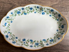 Prato de porcelana Chamart Limoges França flores azuis delicadas com aro dourado vintage comprar usado  Enviando para Brazil