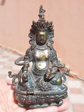 Old Tibetan Gilt Buddhism Yellow Jambhala Wealth God Buddha Statue for sale  Shipping to South Africa