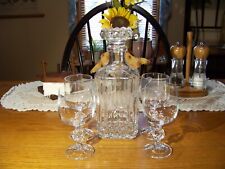 Carr Lowrey Glass Liquor Decanter with 4 Brandy sniffers., used for sale  Shipping to South Africa