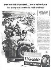 Usado, 1944 B.F. Goodrich Pneus Impressão Vintage Anúncio Segunda Guerra Mundial Jeep Willys Convoy Exército Arte de Parede comprar usado  Enviando para Brazil
