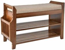 2 Tier Shoe Bench Storage Shelves Rack Organizer With Soft Seat Entryway Drawer for sale  Shipping to South Africa