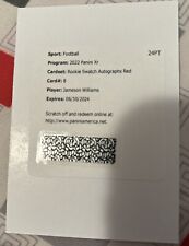 Used, 2022 Panini XR Jameson Williams RPA /49 Redemption for sale  Shipping to South Africa